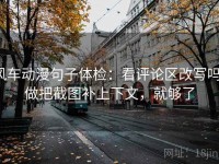 风车动漫句子体检：看评论区改写吗，做把截图补上下文，就够了
