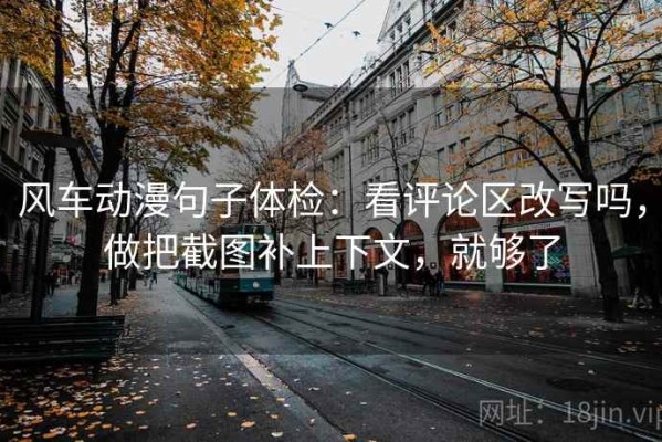 风车动漫句子体检：看评论区改写吗，做把截图补上下文，就够了
