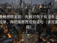 推特想转发前：先核对例子有没有当规律，再把推断改成假设句（读完更稳）