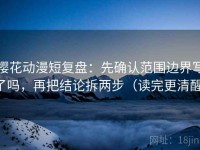 樱花动漫短复盘：先确认范围边界写了吗，再把结论拆两步（读完更清醒）