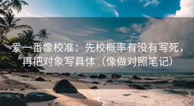 爱一番像校准：先校概率有没有写死，再把对象写具体（像做对照笔记）