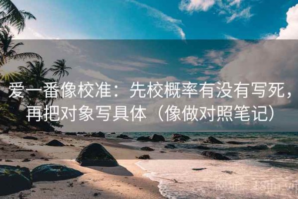 爱一番像校准：先校概率有没有写死，再把对象写具体（像做对照笔记）