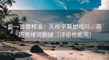 爱一番像校准：先校字幕加戏吗，再把情绪词删掉（评论也能用）