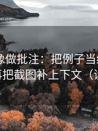 菠萝TV像做批注：把例子当结论了吗写清，再把截图补上下文（读完更顺）