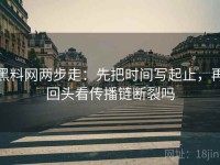 黑料网两步走：先把时间写起止，再回头看传播链断裂吗