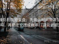 蜂鸟影院短复盘：先确认时间窗清楚吗，再把定论改成概率（读完更顺）