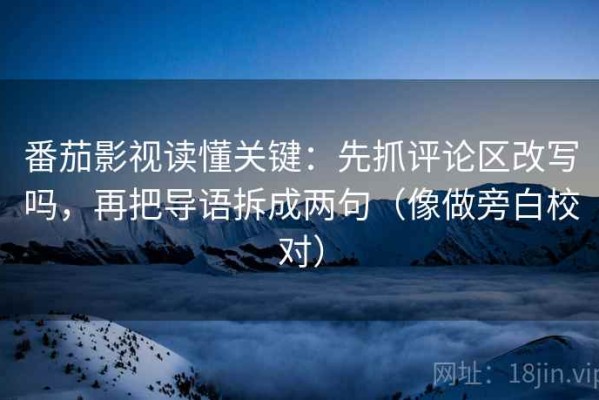 番茄影视读懂关键：先抓评论区改写吗，再把导语拆成两句（像做旁白校对）