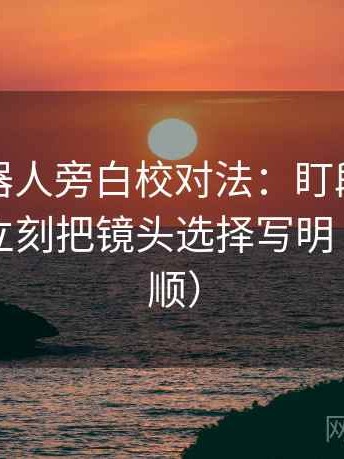 爱看机器人旁白校对法：盯段落越级了吗，立刻把镜头选择写明（读完更顺）